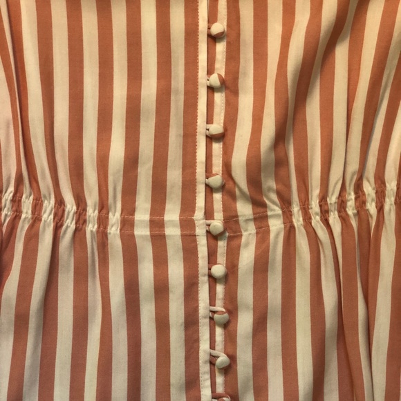 MADEWELL V-Neck Peplum Popover Top in Stripe - Picture 3 of 3